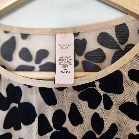 Victoria's Secret Floral Velvet Appliqué Stretch Sheer Sexy Bodysuit Size Large - Picture 3 of 10